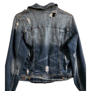 Torrid Denim Vintage Distressed Stretch Trucker Jacket‎ - Medium Wash - Size Med